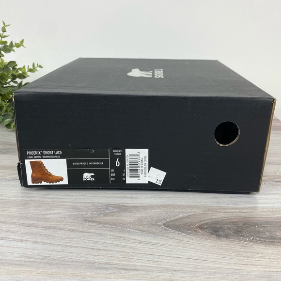 SOREL Pheonix Short Lace Waterproof Boots in Camel NWB - Picture 6 of 12